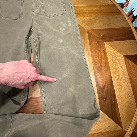 Faherty Olive Green Patch Pocket Boot Cut pants FLAWED - Picture 7 of 14